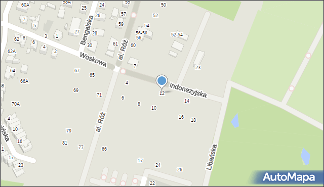 Wrocław, Indonezyjska, 12, mapa Wrocławia