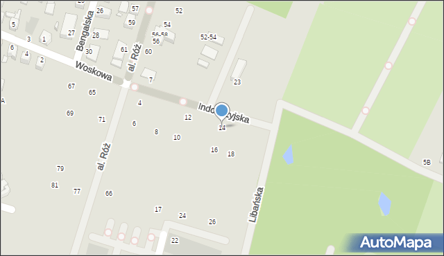 Wrocław, Indonezyjska, 14, mapa Wrocławia