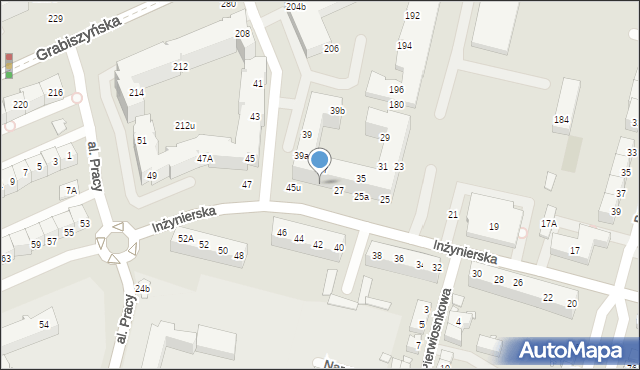 Wrocław, Inżynierska, 27a, mapa Wrocławia