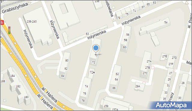 Wrocław, Inżynierska, 70, mapa Wrocławia