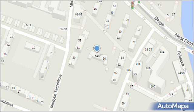 Wrocław, Inowrocławska, 54A, mapa Wrocławia