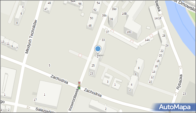 Wrocław, Inowrocławska, 27, mapa Wrocławia