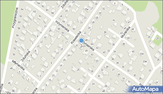 Zgierz, Inżynierska, 47, mapa Zgierz