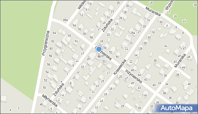 Zgierz, Inżynierska, 55, mapa Zgierz