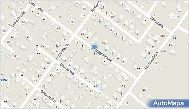 Zgierz, Inżynierska, 9, mapa Zgierz