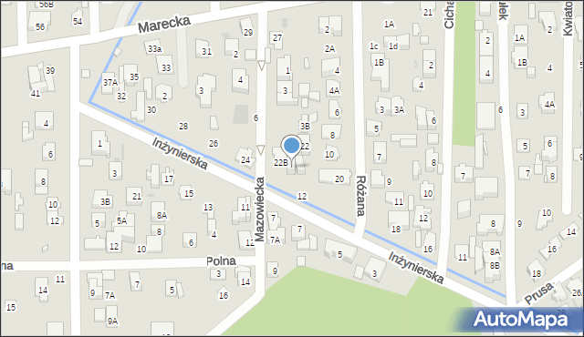 Zielonka, Inżynierska, 22a, mapa Zielonka
