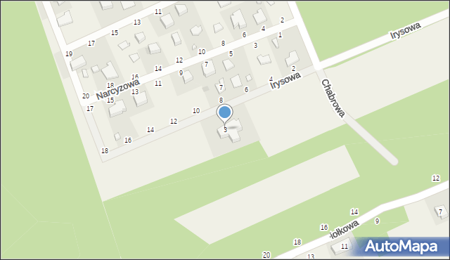 Bukowiec, Irysowa, 3, mapa Bukowiec