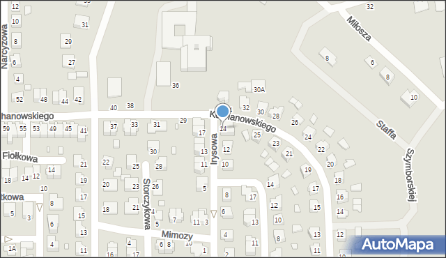 Chełm, Irysowa, 14, mapa Chełma