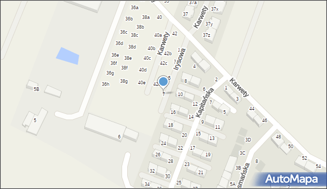 Dąbrowa, Irysowa, 7, mapa Dąbrowa