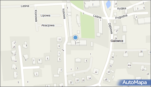 Galowice, Irysowa, 2, mapa Galowice