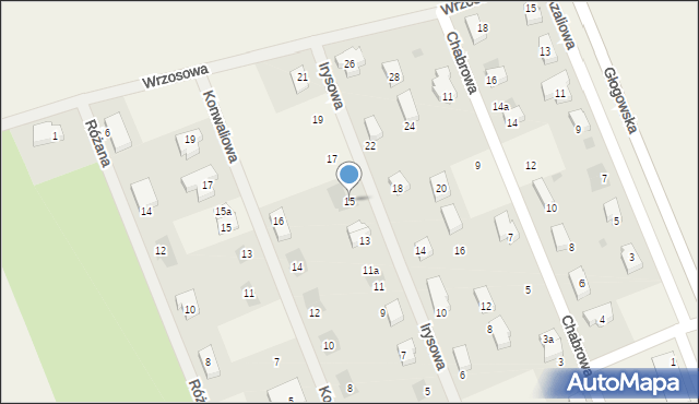 Grębocice, Irysowa, 15, mapa Grębocice