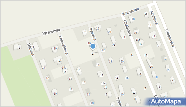 Grębocice, Irysowa, 17, mapa Grębocice