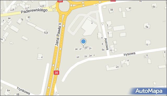 Grudziądz, Irysowa, 1g, mapa Grudziądza