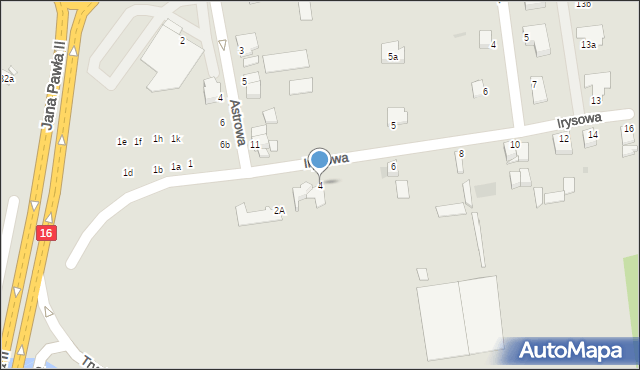 Grudziądz, Irysowa, 4, mapa Grudziądza