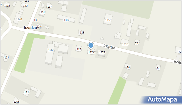 Irządze, Irządze, 127a, mapa Irządze