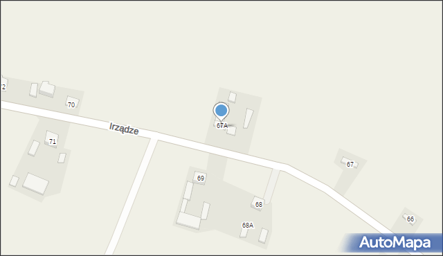 Irządze, Irządze, 69A, mapa Irządze