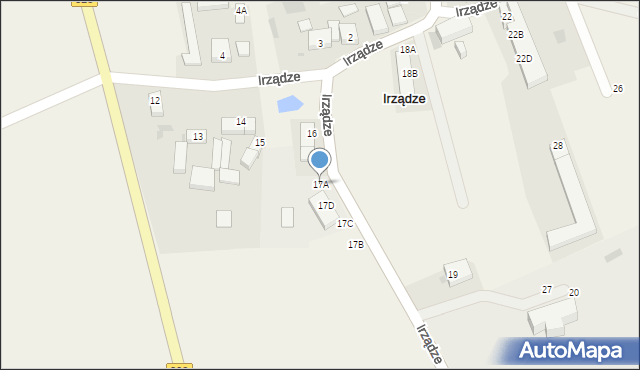 Irządze, Irządze, 17A, mapa Irządze