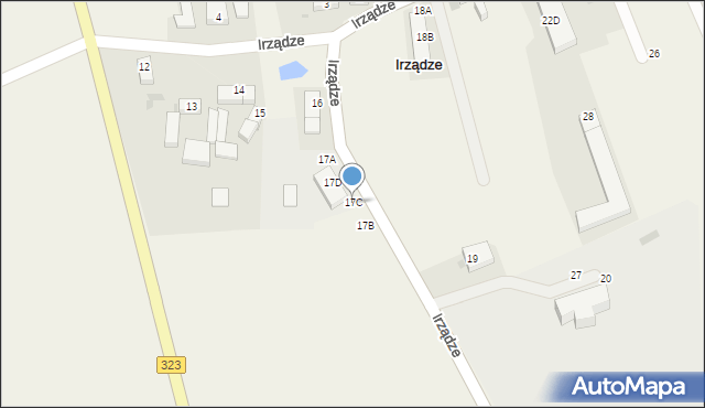 Irządze, Irządze, 17C, mapa Irządze