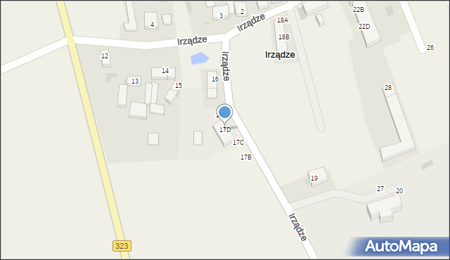 Irządze, Irządze, 17D, mapa Irządze