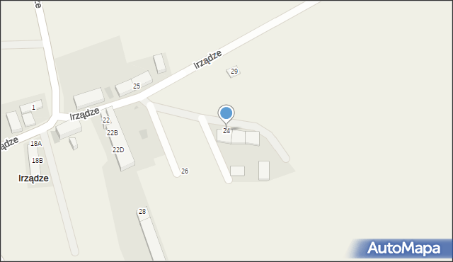Irządze, Irządze, 24, mapa Irządze