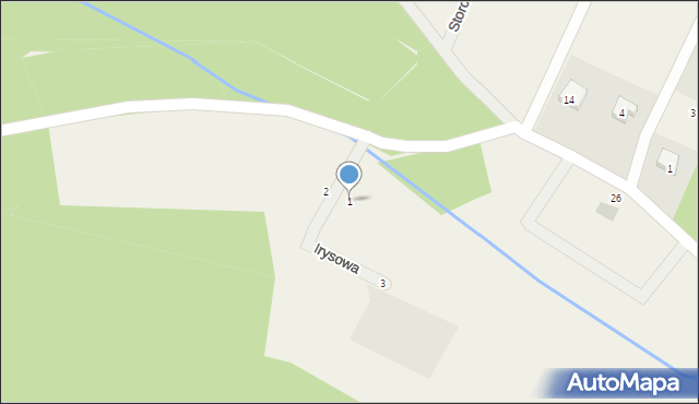 Jakubów, Irysowa, 1, mapa Jakubów