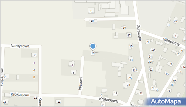 Janów, Irysowa, 10, mapa Janów