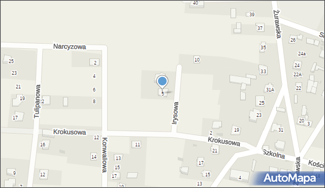 Janów, Irysowa, 5, mapa Janów