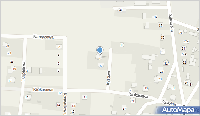 Janów, Irysowa, 7, mapa Janów