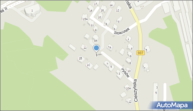 Jastrzębie-Zdrój, Irysów, 9, mapa Jastrzębie-Zdrój