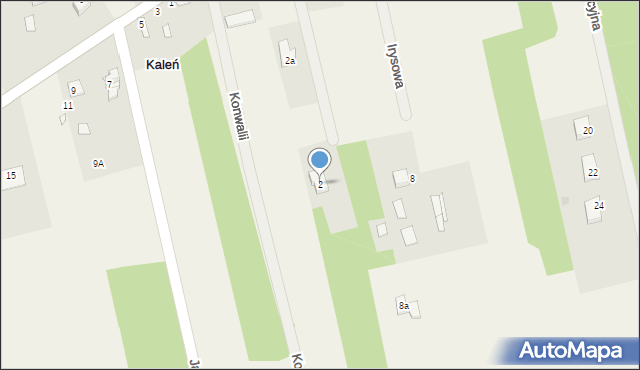 Kaleń, Irysowa, 2, mapa Kaleń