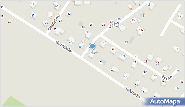 Koszalin, Irysów, 22a, mapa Koszalina