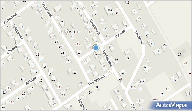 Kozy, Irysów, 7, mapa Kozy