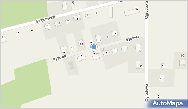 Kruszyn, Irysowa, 7, mapa Kruszyn