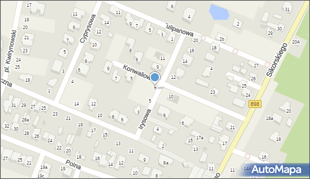 Kwirynów, Irysowa, 7, mapa Kwirynów