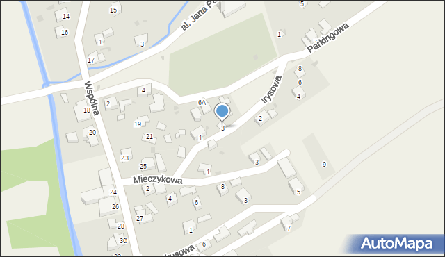 Łękawica, Irysowa, 3, mapa Łękawica