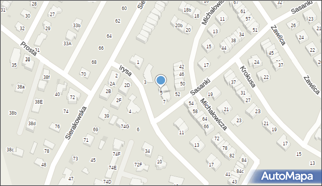 Łomianki, Irysa, 5, mapa Łomianki