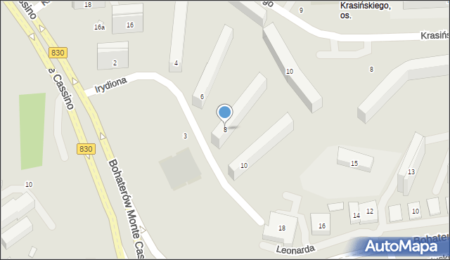 Lublin, Irydiona, 8, mapa Lublina