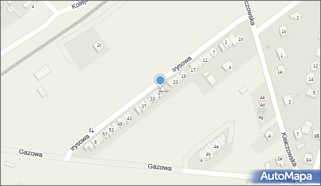 Mirków, Irysowa, 27, mapa Mirków