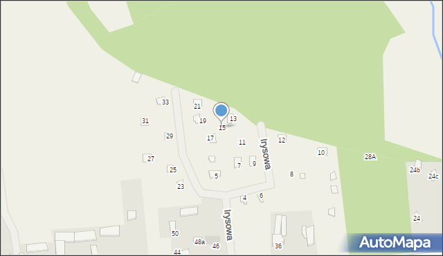 Nowe Załubice, Irysowa, 15, mapa Nowe Załubice