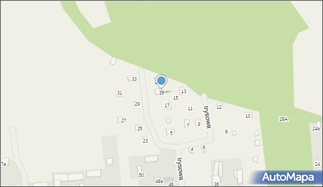 Nowe Załubice, Irysowa, 19, mapa Nowe Załubice