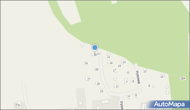 Nowe Załubice, Irysowa, 33, mapa Nowe Załubice