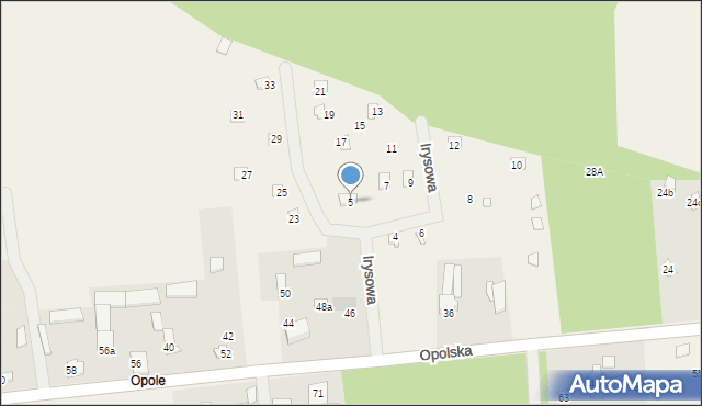 Nowe Załubice, Irysowa, 5, mapa Nowe Załubice