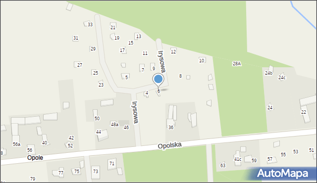 Nowe Załubice, Irysowa, 6, mapa Nowe Załubice