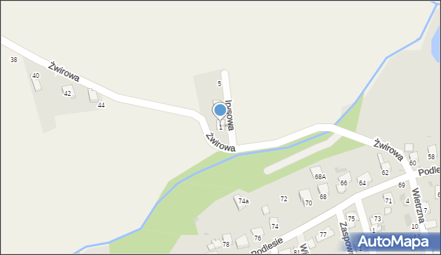 Pietrzykowice, Irysowa, 1, mapa Pietrzykowice