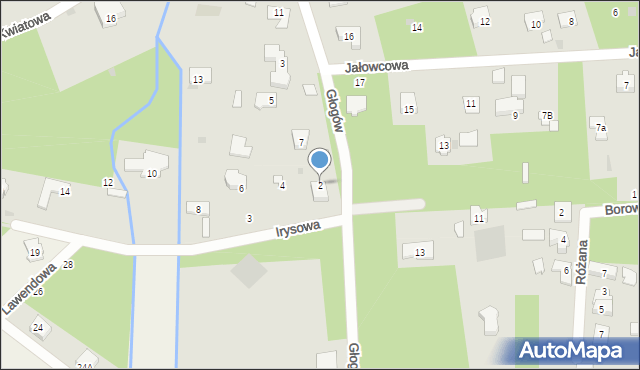 Podkowa Leśna, Irysowa, 2, mapa Podkowa Leśna