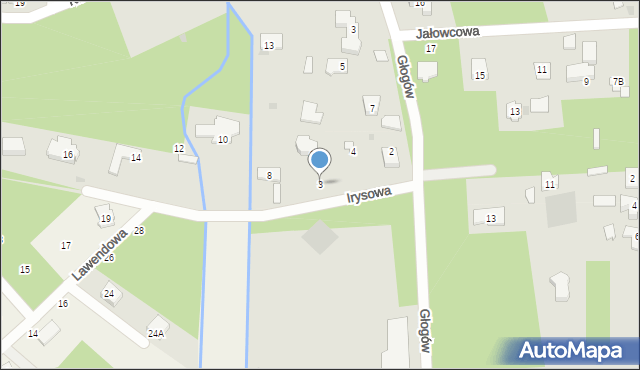 Podkowa Leśna, Irysowa, 3, mapa Podkowa Leśna
