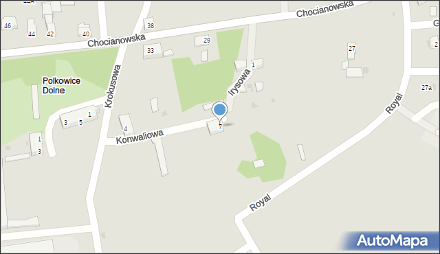 Polkowice, Irysowa, 7, mapa Polkowice