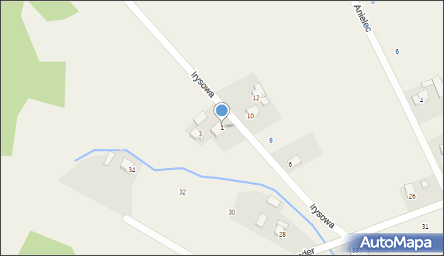 Poręba Żegoty, Irysowa, 1, mapa Poręba Żegoty