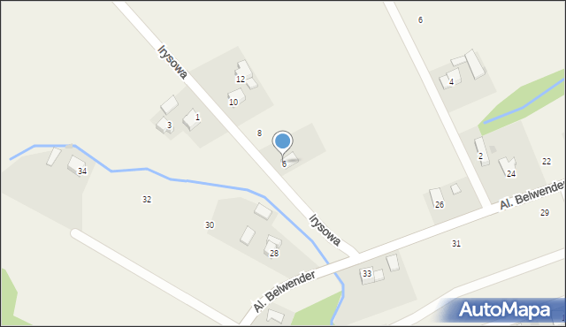 Poręba Żegoty, Irysowa, 6, mapa Poręba Żegoty