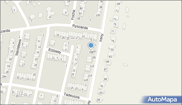 Pruszków, Ireny, 104, mapa Pruszków